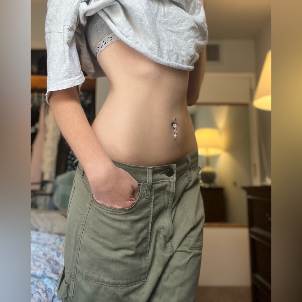 High Rise Green Cargo Pants NWT